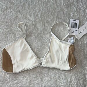 L*Space Macey Ribbed Mesh Swim Top Medium NEW